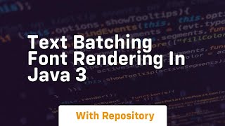 Text batching font rendering in java 3