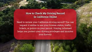 How to Check My Driving Record in California Online