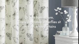 Catherine Lansfield - Sibella Butterfly Grey Curtains