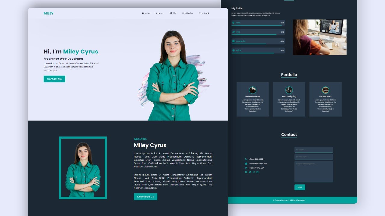 Full Responsive Personal Portfolio Website With HTML CSS And JavaScript ...