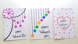 3 🥰 White Paper 🥰 Women's Day Card || Happy Women's Day Card Idea || Easy Women's Day Card 2024