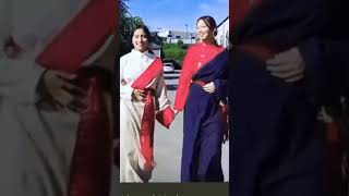 Two Tibetan beautiful woman wearing beautiful chupa