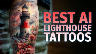 Breathtaking Lighthouse Tattoo Designs by AI