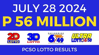 Lotto Result Today 9pm July 28 2024 | PCSO Complete