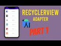 Android Recyclerview tutorial  Recyclerview Example || Recyclerview Adapter Android Studio part 1