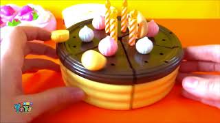 Toy cutting velcro cakes strawberry chocolate custard vanilla fruit cake sponge cake