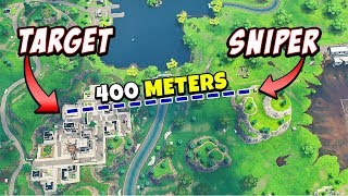 I Did The Longest Sniper Shot In Roblox Fortnite World Record - roblox fortnite longest sniper shot kill highlights island royale