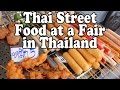 Thai Street Food & Shopping at a Fair in Thailand. A Buddhist Festival in Nakhon Si Thammarat