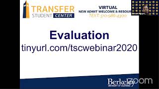 Newly Admitted Transfer Student Webinar