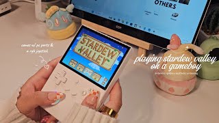 🌾playing stardew valley \u0026 retro games on a gameboy | anbernic rg40xxv aesthetic unboxing