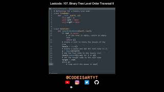 Leetcode 107. Binary Tree Level Order Traversal II in Python | Python Leetcode | Python Tutorial