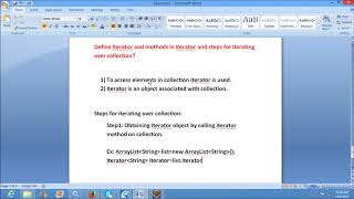 11 Explain iterator and methods in iterator in java