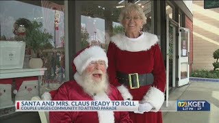 Santa and Mrs. Claus are ready to roll for the Bakersfield Christmas Parade