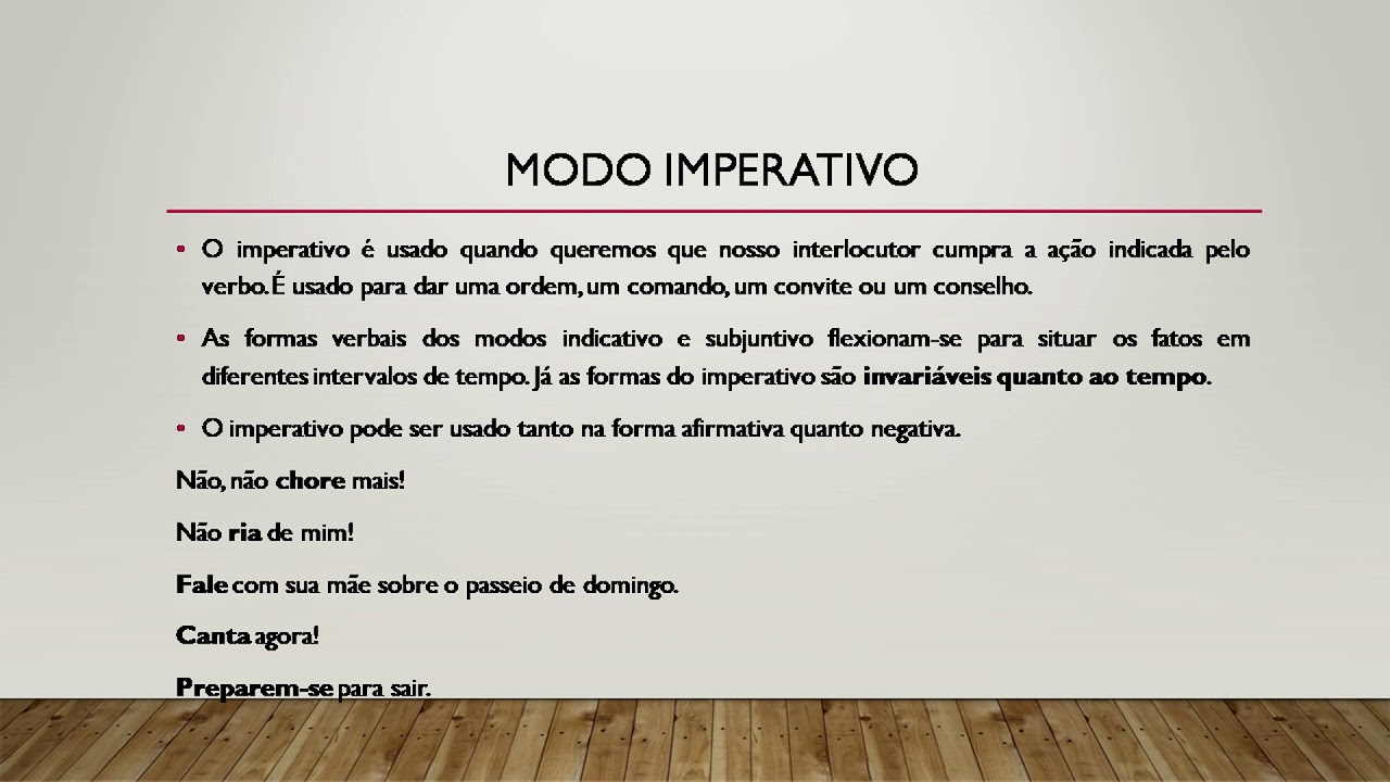 Exercício Modo Imperativo 7 Ano - EDUCA