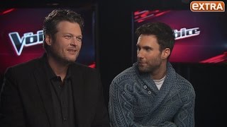 Adam Levine and Blake Shelton Trash-Talk Over 'The Voice,' Gush About Each Other's Wives