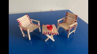 Match Stick Chair And Table | Matchstick Art And Craft