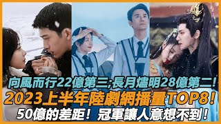 2023上半年陸劇網播量TOP8！向風而行22億第三；長月燼明28億第二！50億的差距！冠軍讓人意想不到！