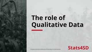 Qualitative Data Analysis (Sept 2024) Session 1: The role of qualitative data