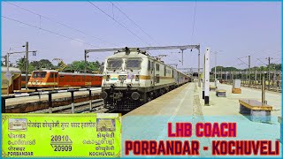 Porbandar - Kochuveli Express on its 2nd LHB Run | Train Announcement at Kollam