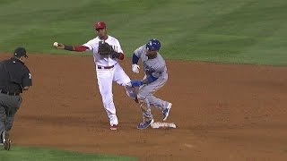 LAD@LAA: Aybar turns nifty double play up middle