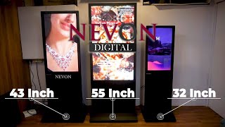 32 Inch 43 Inch and 55 Inch Totem Digital Standees for Indoor Advertising Floor Standing Displays