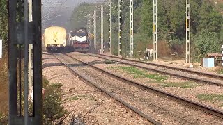 Speedy Diesel Clash: LDH WDM3A Twins led Shalimar Express Meets ABR WDM3A Twins led Ashram Express.!