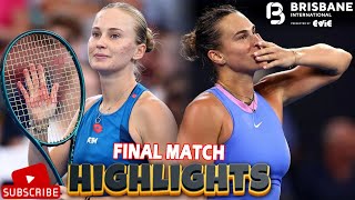 Aryna Sabalenka vs Polina Kudermetova Final Highlights | Brisbane 2025