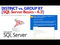 SQL Server Basics 4.2 Filtering data - DISTINCT vs GROUP BY (For Beginners) #ezettutorial #sqlserver