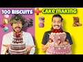 CAKE MAKING CHALLENGE WITH 100 BISCUITS 🤩 | COOK WITH FUN