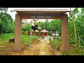 FULL VIDEO: Start To Finish Building Gate With Brick Cement - BUILD LOG CABIN, My Farm