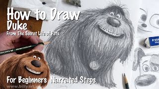 How to Draw Duke from The Secret Life of Pets for beginners
