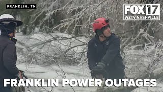 Franklin residents face power outages and blocked roads as ice storm grips area