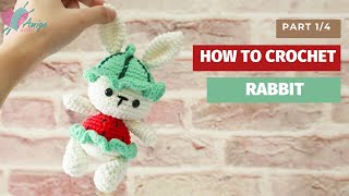 #225 | Amigurumi Rabbit in Watermelon Outfit (1/4) | How To Crochet Amigurumi Animal | AmiguWorld