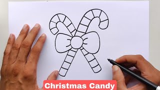 How to draw a CHRISTMAS CANDY | Christmas Candy Drawing