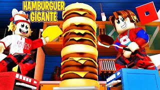 CRIAMOS O HAMBÚRGER GIGANTE EM FAMÍLIA NO ROBLOX | Cook Burgers