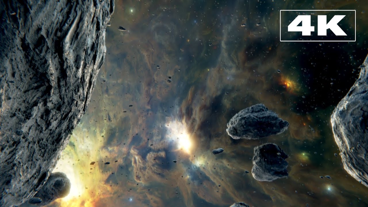 Asteroid Field Space Ambience Screensaver Background 4k 1 Hour