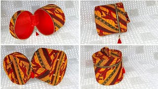 DIY no sew multi-purpose Ankara box