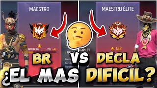 ¿En Cual es MÁS DIFÍCIL LLEGAR a MAESTRO en Freefire BR 🆚 DECLA Battle Royale Vs DUELO DE ESCUDRAS