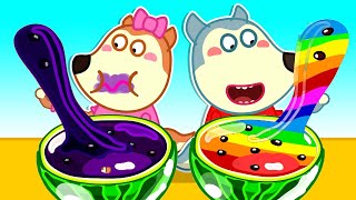 🔴 EN VIVO: Wolfoo y Lucy hacen Desafío de limo de sandía  🍉 Dibujos animados | Video Para Niños