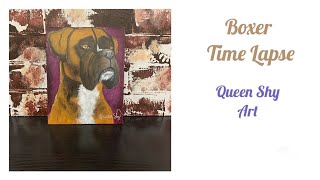 “Boxer” Pet Portrait - Acrylic Painting - Queen Of Arts