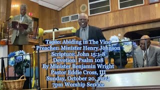 GHBC 10 20 24 Minister Henry Johnson   7pm Worship Service