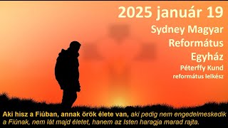 Sydney Magyar Református Egyház 2025 január 19