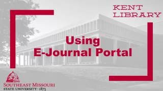 Using E-Journal Portal