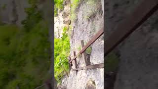 The hike up and down from Kelingking Beach, Nusa Penida, Bali