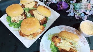 Nashville hot and spicy fried chicken burgers🍔with simplest thousand island dressing🤓🤗