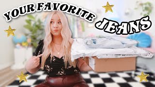 i tried on YOUR favorite jeans 👖subscribers pick my jeans!