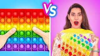 POP IT! How To Sneak FOOD, PETS, MAKEUP EVERYWHERE! Spin The Dare Wheel! HACKS by 123 GO! CHALLENGE