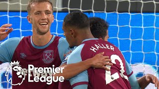 Sebastien Haller heads home West Ham's fourth against Wolves | Premier League | NBC Sports