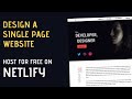 Design A Single Page Static Website (Free Hosting on Netlify)