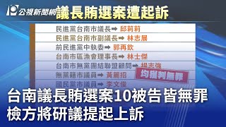 台南議長賄選案10被告皆無罪 檢方將研議提起上訴｜20240429 公視晚間新聞